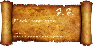 Fleck Henrietta névjegykártya